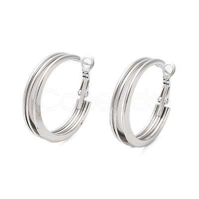 Tarnish Resistant 202 Stainless Steel Hoop Earrings EJEW-A041-03P-1