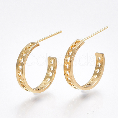 Brass Stud Earring Findings KK-T038-259G-1