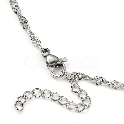 Non-Tarnish 304 Stainless Steel Singapore Chain Necklaces NJEW-JN02930-01-1