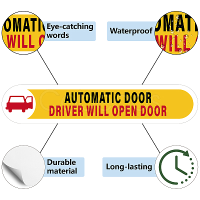 Mini PVC Coated Self Adhesive AUTOMATIC DOOR Warning Stickers STIC-WH0017-008-1