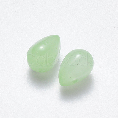 Imitation Jade Glass Charms GLAA-R211-03-F03-1