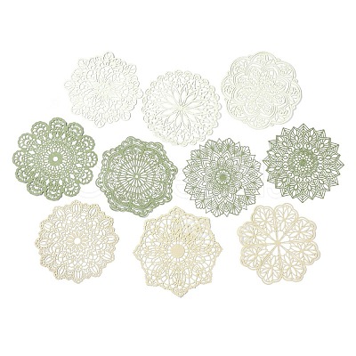 10Pcs 10 Styles Vintage Lace Cut Scrapbook Paper Pads DIY-G118-04D-1