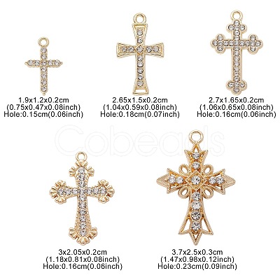 20Pcs 5 Styles Golden Alloy Pendants ENAM-CJ0005-42-1