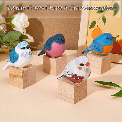 Wooden Pink Robin and Block Ornaments JX683A-1