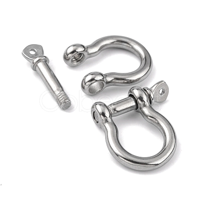 Non-Tarnish 304 Stainless Steel D-Ring Anchor Shackle Clasps STAS-H142-06P-1