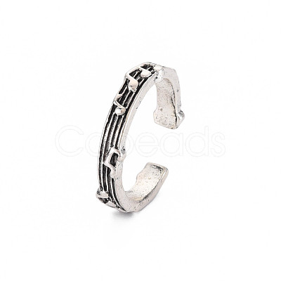 Musical Note Open Cuff Ring RJEW-S038-209-1