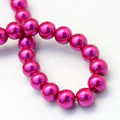 Baking Painted Pearlized Glass Pearl Round Bead Strands HY-Q003-4mm-17-1