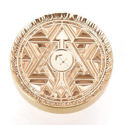 Brass Wax Sealing Stamp AJEW-F047-D06-1