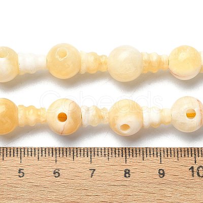 Natural Yellow Jade 3-Hole Guru Bead Strands G-K149-50-1