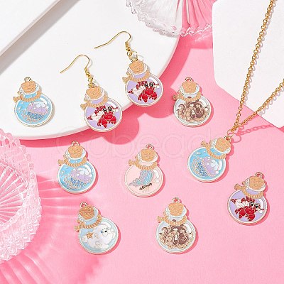 20Pcs 5 Styles Alloy Enamel Pendants ENAM-CJ0005-43-1