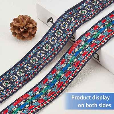 Ethnic Style Embroidery Polyester Ribbons OCOR-WH0033-72-1