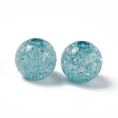 Transparent Crackle Acrylic Bead X-OACR-H019-02-1