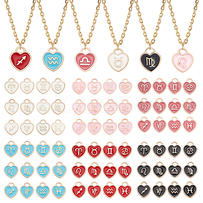 PandaHall Elite 72Pcs 6 Sets Alloy Enamel Charms ENAM-PH0002-37-1