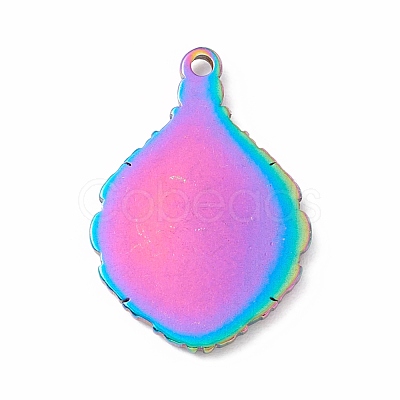 Ion Plating(IP) Rainbow Color 304 Stainless Steel Pendants Cabochon Seetings STAS-C049-19M-1