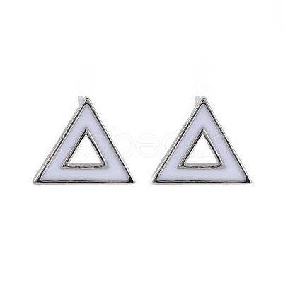 Brass with Enamel Stud Earring Findings KK-S356-673P-NF-1