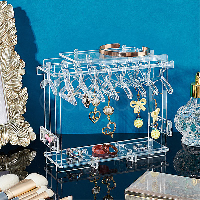 PandaHall Elite 1 Set Transparent Acrylic Earring Display Stands EDIS-PH0001-28-1