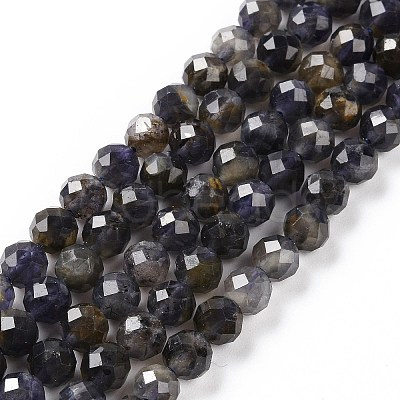 Natural Iolite Beads Strands G-P488-02B-1