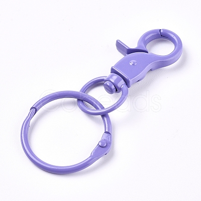 Baking Painted Alloy Swivel Keychain Clasp Findings X-KEYC-WH0016-40G-1