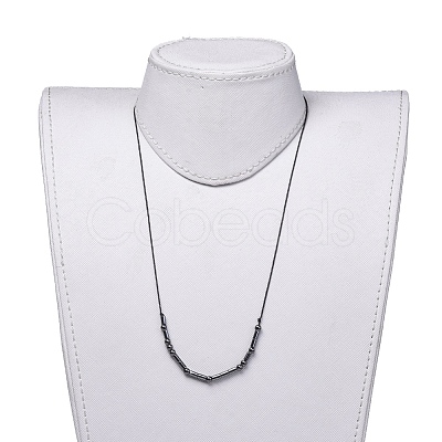 Adjustable Non-magnetic Synthetic Hematite Necklaces NJEW-JN02704-06-1