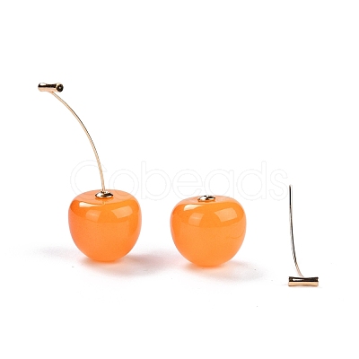 Lifelike Cherry Dangle Stud Earrings X-EJEW-F274-01A-1