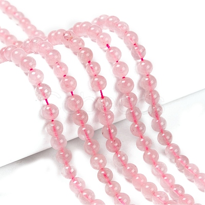 Natural  Rose Quartz Beads Strands G-L104-6mm-01-1