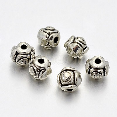 Tibetan Style Alloy Flower Rose Spacer Beads X-PALLOY-E381-09AS-NR-1