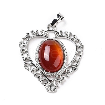 Natural Red Agate Pendants G-I322-04P-09-1