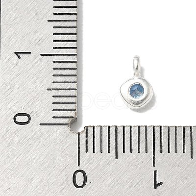 925 Sterling Sliver Cubic Zirconia Flat Round Charms STER-R002-02S-09-1