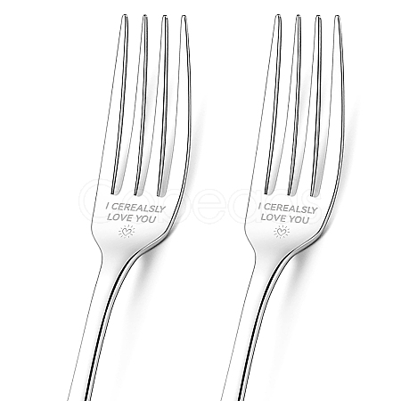 Globleland 1 Set 2Pcs 304 Stainless Steel Fork AJEW-GL0001-19-066-1