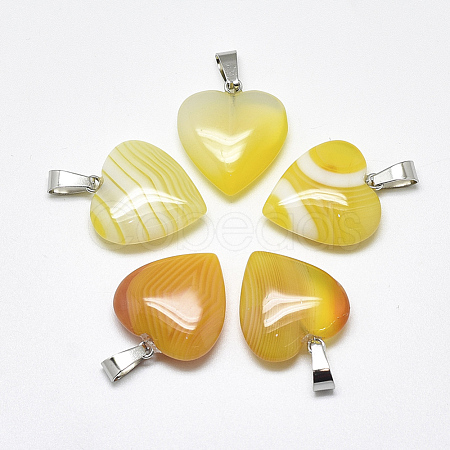 Natural Banded Agate/Striped Agate Pendants G-T122-24E-1