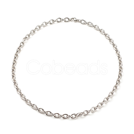 304 Stainless Steel Cable Chains Necklace for Men Women NJEW-JN03892-02-1