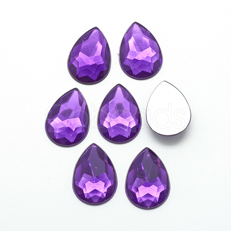 Acrylic Rhinestone Flat Back Cabochons GACR-Q010-10x14-13-1