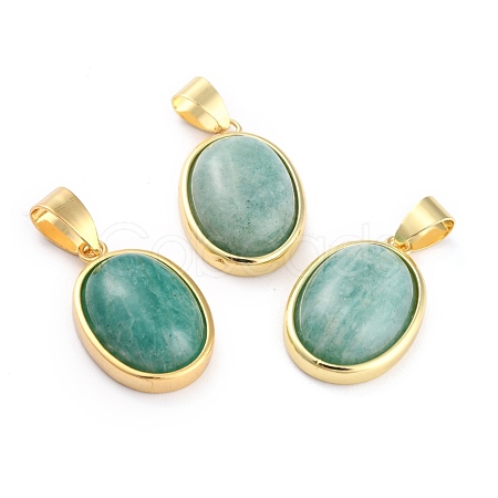 Natural Amazonite Pendants G-B012-10G-04-1