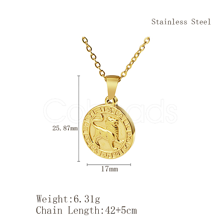 Stylish Stainless Steel Lion Pendant Necklaces for Women TW3912-1-1