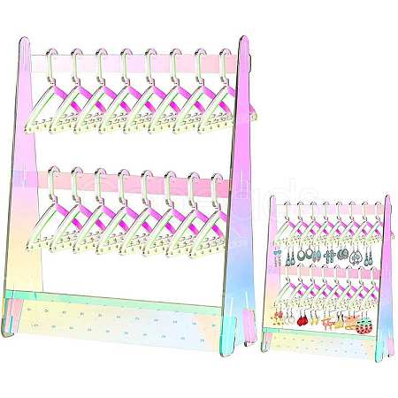 2-Tier Acrylic Earrings Display Stands PAAG-PW0009-03B-1