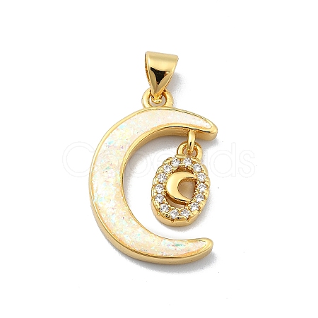 Brass Micro Pave Clear Cubic Zirconia Pendants KK-A221-18A-G-1