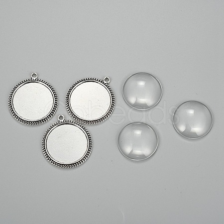 25mm Transparent Clear Domed Glass Cabochon Cover for Photo Pendant Making DIY-F007-15AS-FF-1