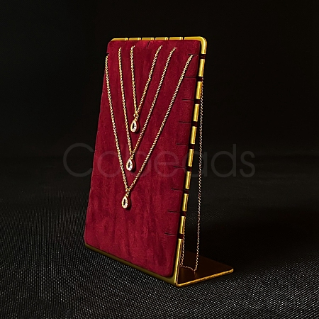 Velvet & Metal Necklace Organizer Display Stands PW-WG6C9FA-05-1