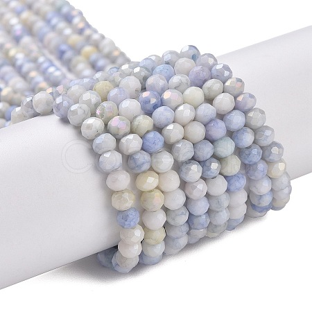 Faceted Electroplated Glass Beads Strands GLAA-C023-02-C15-1