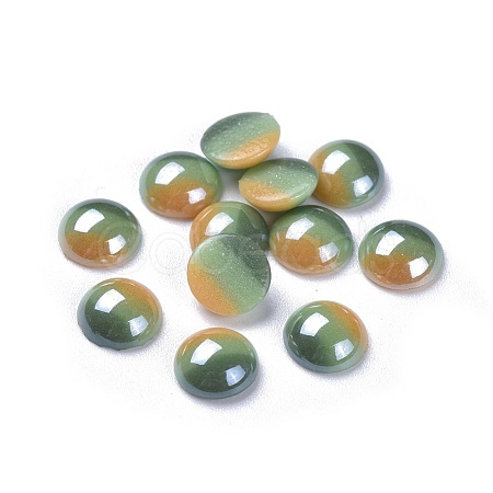 Opaque Glass Cabochons X-GGLA-S038-12O-8mm-1