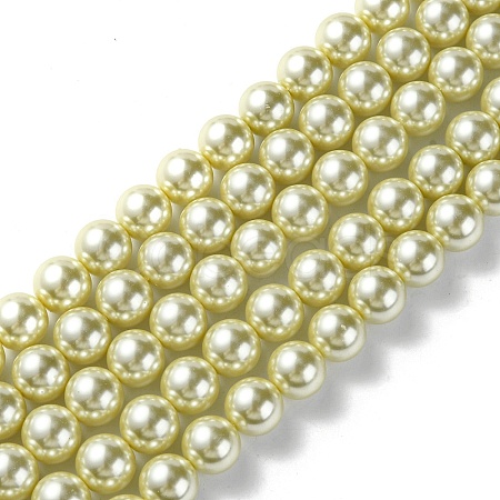 Eco-Friendly Dyed Glass Pearl Round Beads Strands HY-A002-12mm-RB012-1