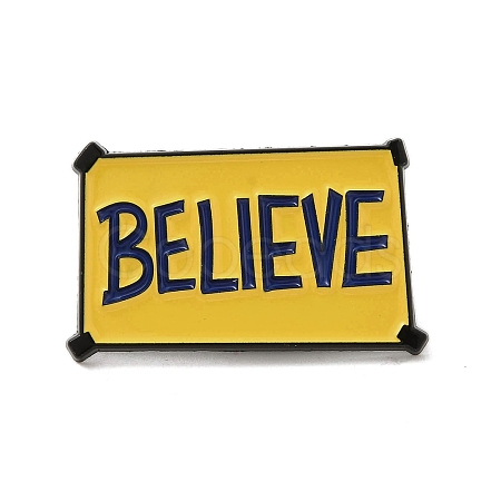 Word Believe Zinc Alloy Brooches JEWB-O014-02-1