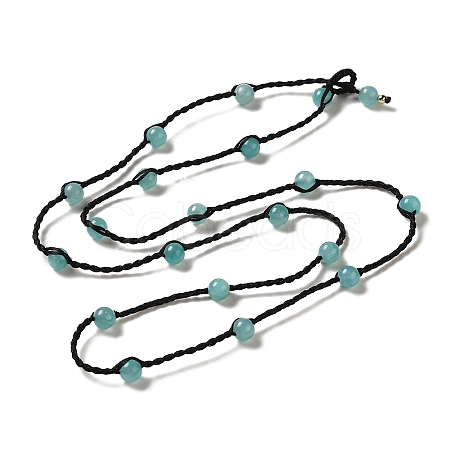 Natural Amazonite Braided Bead Necklacess NJEW-K258-06G-1