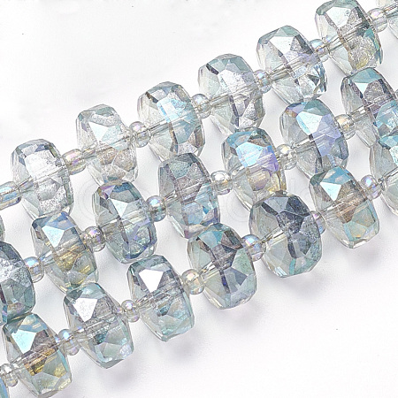 Electroplat Glass Beads Strands EGLA-Q092-8mm-D08-1