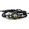 Constellation PU Leather Triple Layer Multi-strand Bracelets, Braided Adjustable Bracelets, Libra, 7-1/8 inch(18cm)