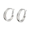 Tarnish Resistant 202 Stainless Steel Hoop Earrings, with 304 Stainless Steel Pins, Stainless Steel Color, 30x6mm