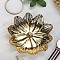 Golden Plated Ceramic Jewelry Plate, Storage Tray for Rings, Necklaces, Earring, Flower, 140mm