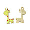 Alloy Enamel Pendants, Giraffe Charms, Golden, Yellow, 27x17x1mm, Hole: 2mm