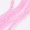 1 Strand Transparent Crackle Glass Round Beads Strands, Hot Pink, 4mm, Hole: 1.1~1.3mm, about 200pcs/strand, 31.4 inch