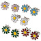 Non-Tarnish 304 Stainless Steel Stud Earrings, Flower, Mixed Color, 10x10mm